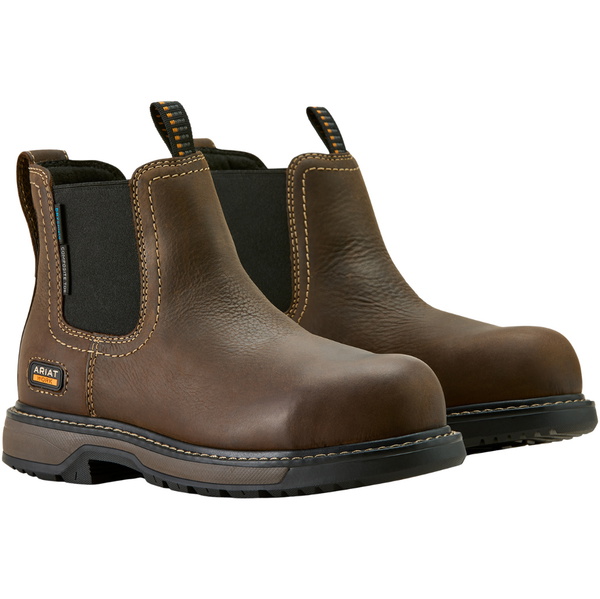 2025 Ariat Femmes Riveteuse Chelsea Imperméable Composite Toe Bottes De Travail 10063812 - Dark Brown